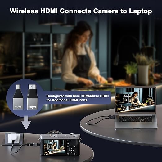 Anytrox Wireless HDMI Transmitter and Receiver 4K Decode 1080P Output, HDMI Wireless Extender, Plug & Play, Support 2.4/5GHz for Streaming Video and Audio to Monitor from Laptop/Pc/Tv Box (Black)