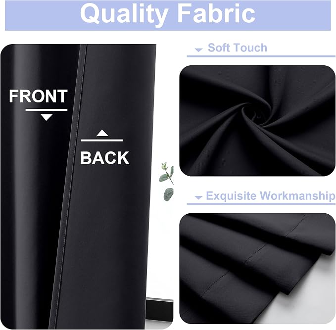 Simplebrand Ava Halloween Black Short 36 Inches Blackout Curtain 2 Panels Set - Image 3