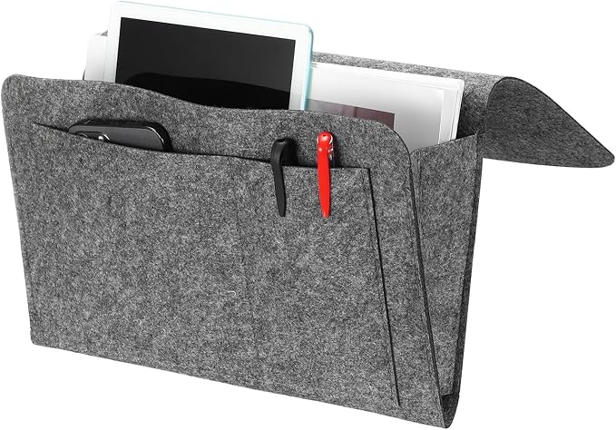 uxcell 4 Pockets Bedside Caddy, Bed Hanging Storage Bag Holder by uxcell