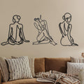 Photect 3 Pcs Metal Wall Art Decor Minimalist Abstract Woman Wall Art Metal by Photect