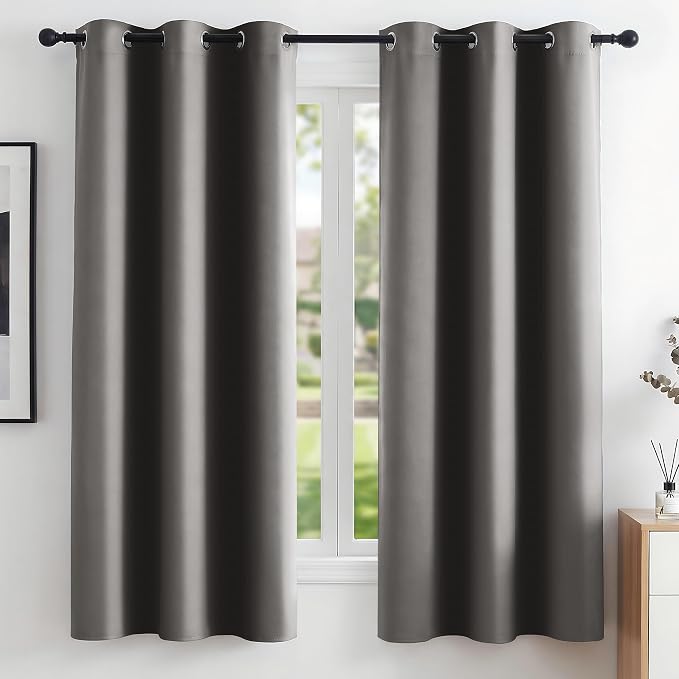 Deconovo Blackout Curtains for Bedroom and Living Room 63 Inches Long | Black by Unknown