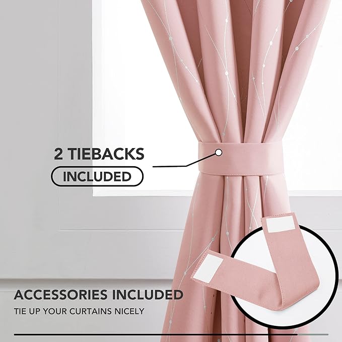 Deconovo Living Room Curtains 63 Inches Long, Thermal Insulated, Room Darkening - Image 4