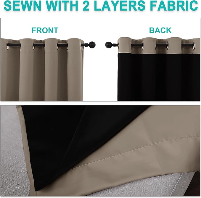 NICETOWN 100% Blackout Blinds, Laundry Room Decor Window Treatment Curtains - Image 5
