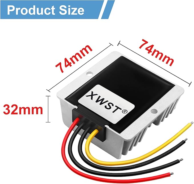DC DC 12V to 15V 5A Step-up Module,Boost Converter 9V-13V to 15V Voltage Regulator,Waterproof Power Adapt 75W 15V Volt Transformer Module(12V to 15V 5A)