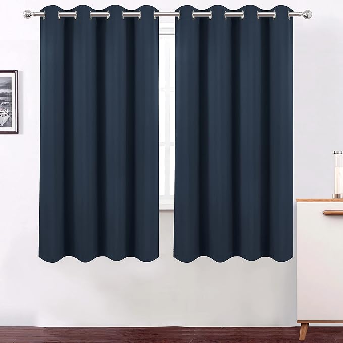 100% Blackout Navy Blue Curtains - Image 2