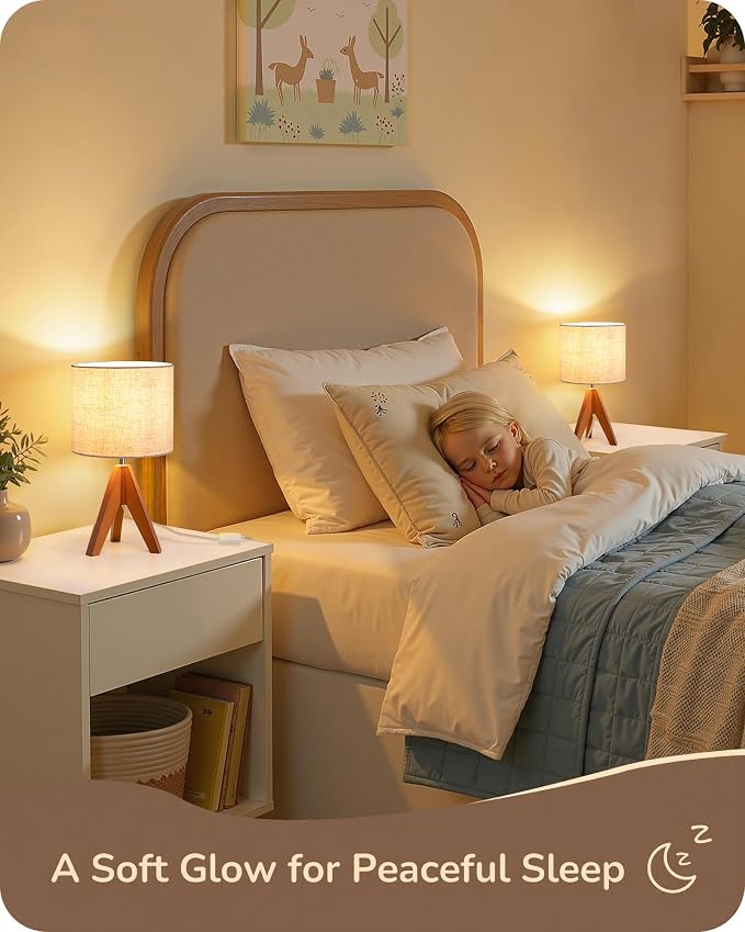 EDISHINE Tripod Table Lamp, Small Cute Bedside Lamp, 14.2 Inch, E26 Base | - Image 6