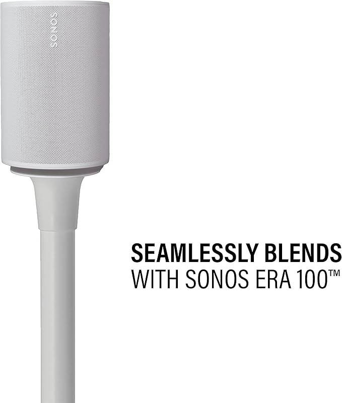 Sanus Wireless Speaker Stand for Sonos Era 100™ - Pair White |, Perfect Stand Setup for Easy and Secure Mounting of New Sonos Era 100™ Speakers - OSSE12-W2