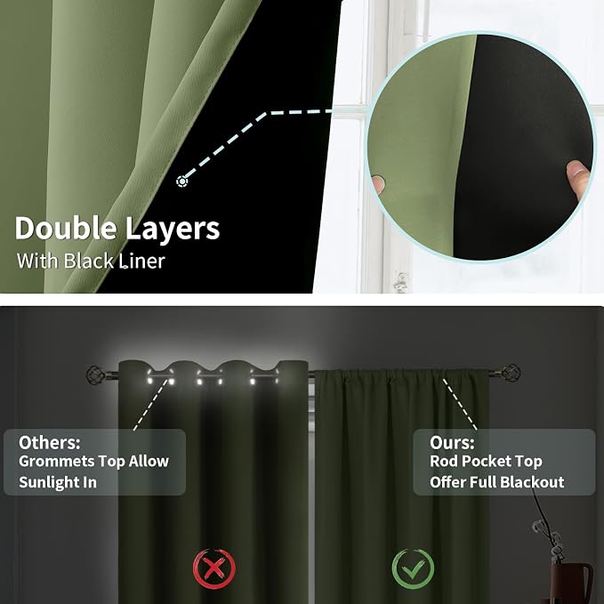 BGment Grass Green Blackout Curtains - Image 7