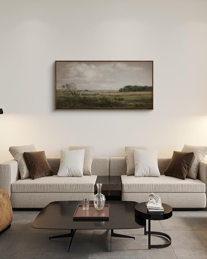 InSimSea Extra Large Framed Vintage Wall Art, Rustic Landscape, 40x20in | - Image 2