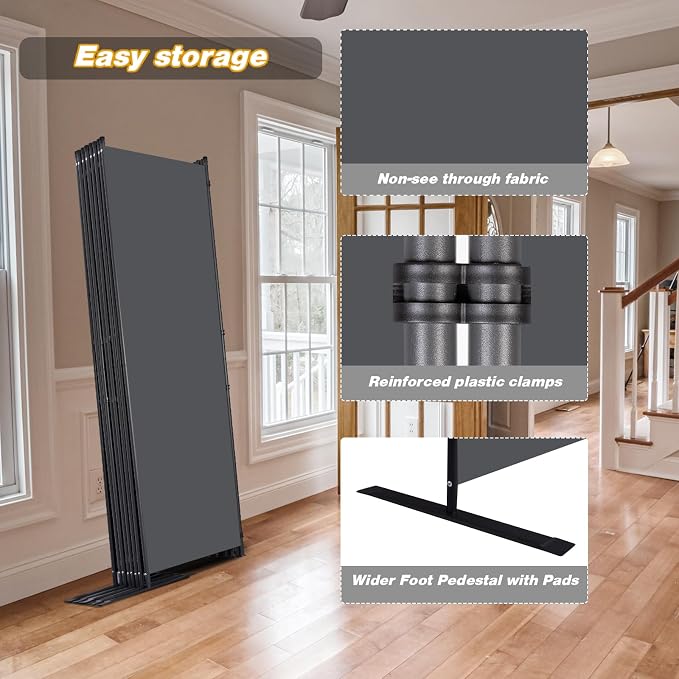 Room Divider, 8 Panel Folding Privacy Screens - Image 4
