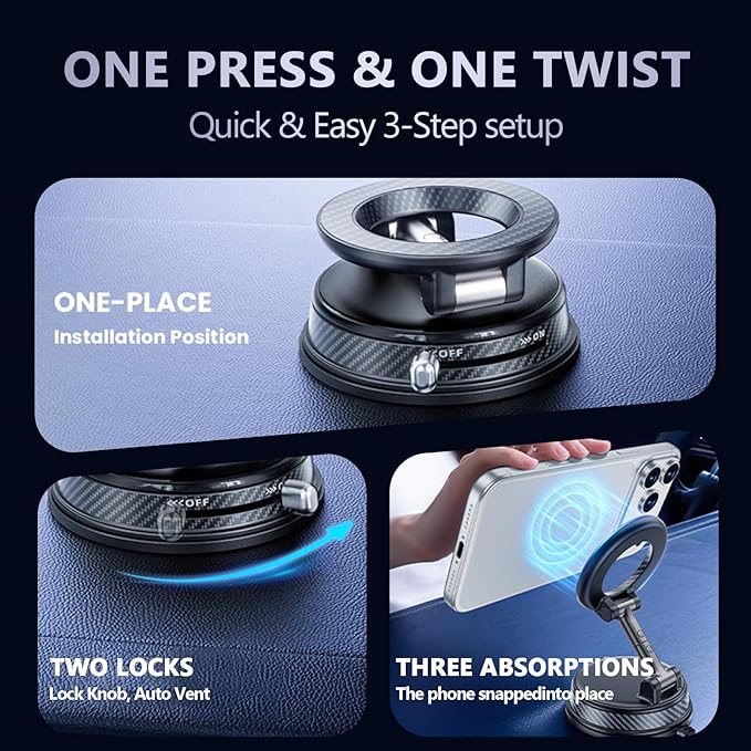 360° Adjustable Magnetic Phone Holder for ,iPhone 17 Pro Max, 16, 15, 14, 13, 12, Air Plus & More | Ideal for Cars, Kitchens, Bedrooms, Gyms & Other Locations | Secure, Versatile & Convenient