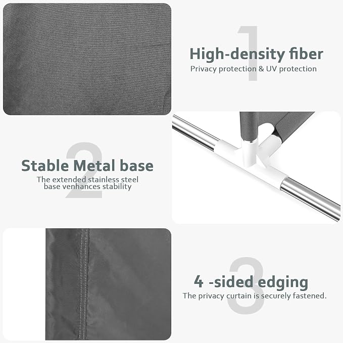 Room Divider for Privacy Protection，Grey - Image 4