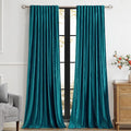 Elegant Teal Velvet Curtains 102 inches by PRIMROSE