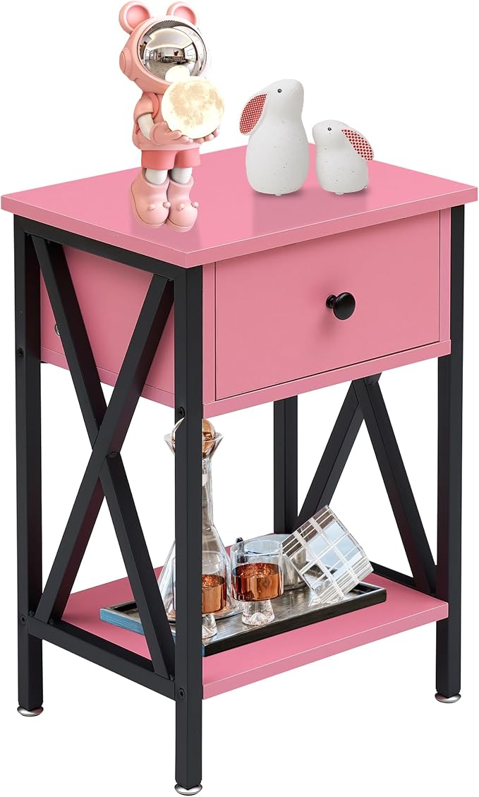 VECELO Nightstand, Modern Bedside End Table, Night Stand by VECELO