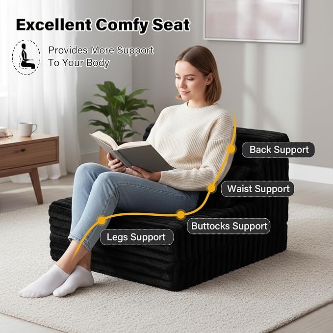 Folding Sofa Bed Convertible Sleeper Chair Mattress - Image 3