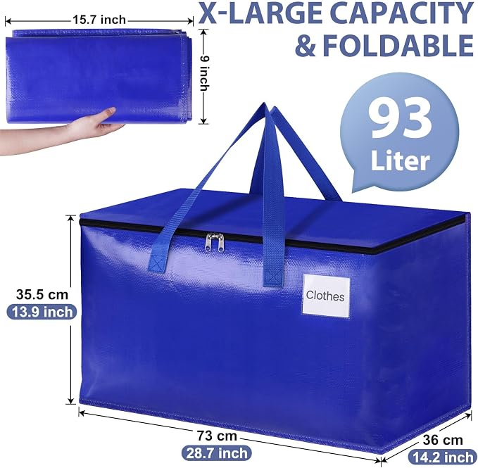 StorageRight Moving Bags, Moving Boxes, 93L 10-Pack Sotrage Bags, 4 Colors | - Image 2