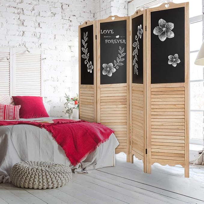 Giantex 4 Panel Room Dividers, 5.7 Ft Folding Privacy Screen - Image 7