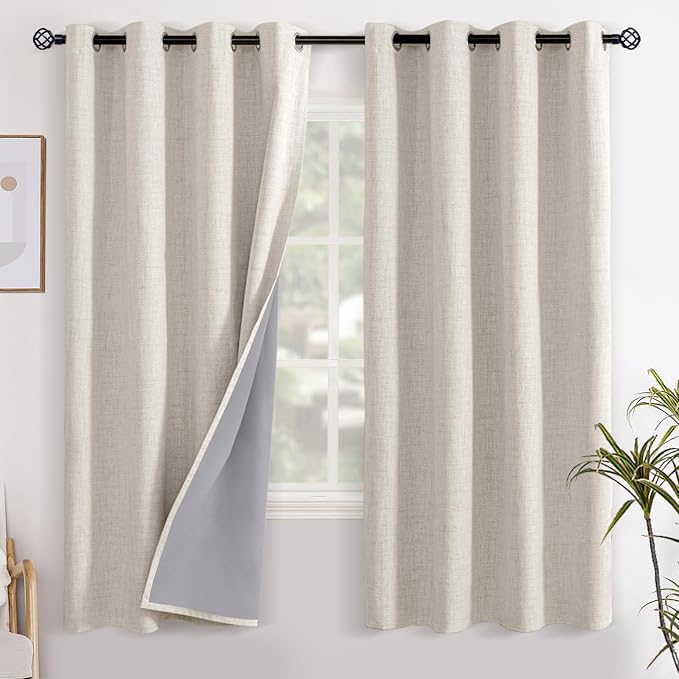 YoungsTex Linen Blackout Curtains 68 Inch Length by YoungsTex