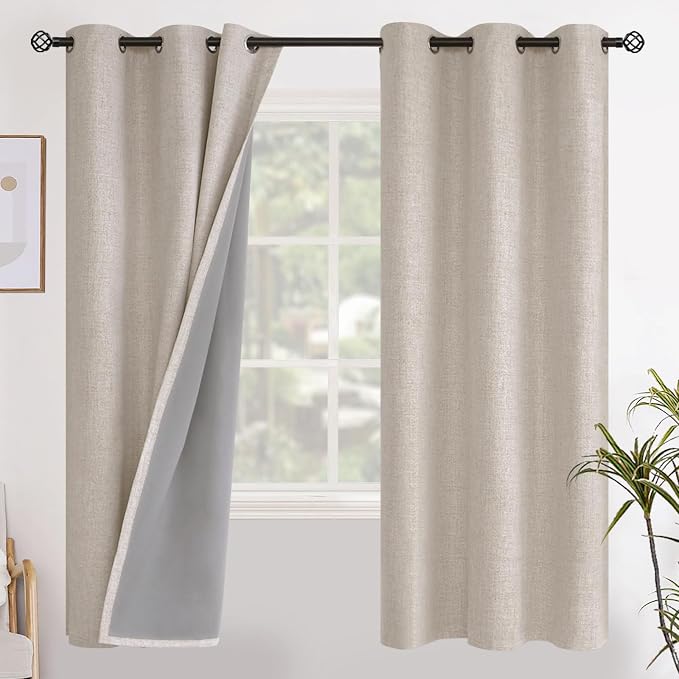 YoungsTex Oatmeal Linen Blackout Curtains by YoungsTex