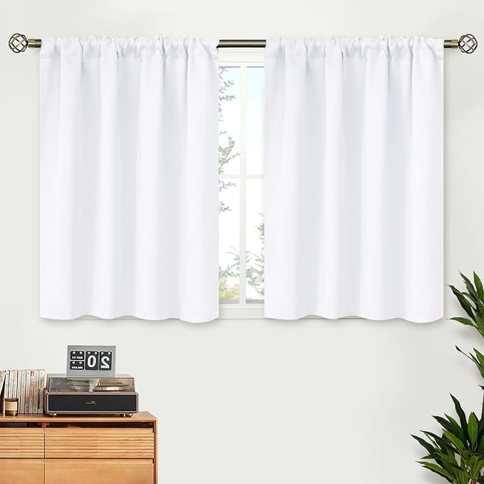 BGment White Kitchen Curtains 36 Inch Length by BGment