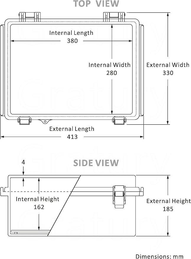 Gratury Junction Box, IP67 Waterproof Plastic Enclosure for Electrical Project, Hinged Grey Cover, Includes Mounting Plate and Wall Bracket (Transparent Cover, 16.1"x12.2"x7.1")