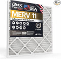 BNX TruFilter 16x24x1 Air Filter MERV 11 (12-Pack) - MADE IN USA - Allergen Defense Electrostatic Pleated Air Conditioner HVAC AC Furnace Filters for Allergies, Dust, Smoke, Allergy MPR 1200 FPR 7