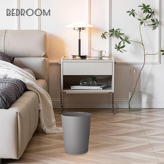 UUJOLY Small Bathroom Trash Can Wastebasket Garbage Can, Dark Grey, 2 Pack | - Image 4