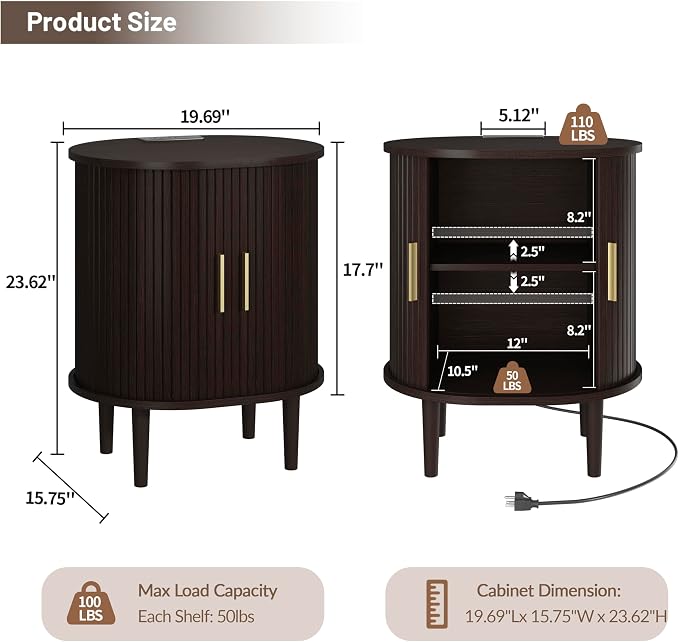 DHH Mid Century Modern Nightstand set of 2 - Image 2