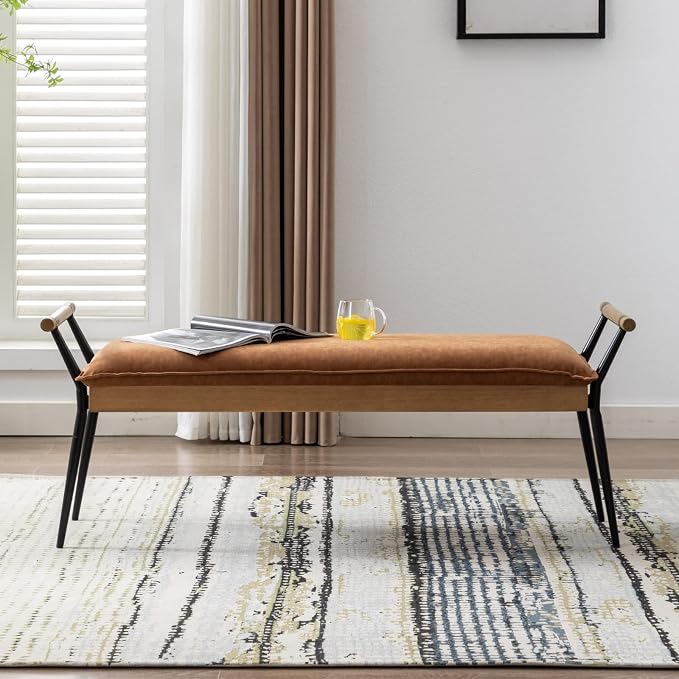 LukeAlon Modern PU Ottoman Bench - Image 6
