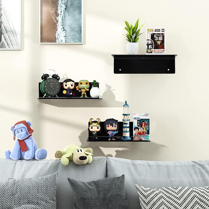 9 Inch Acrylic Floating Shelf No Drill Adhesive Wall Shelf Set of 2 - Image 6