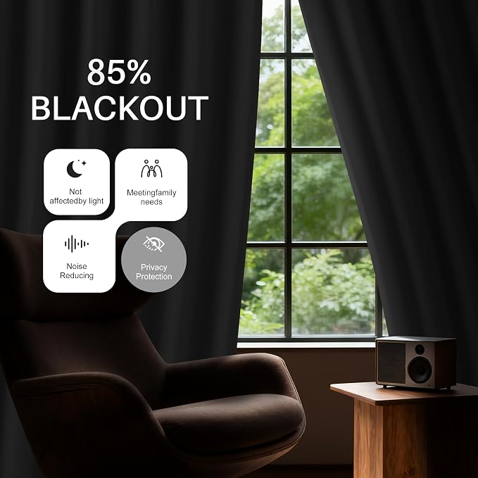 Etherealveil Pure White Pinch Pleated Semi Blackout Curtains 2P 60"x90" | Back - Image 3