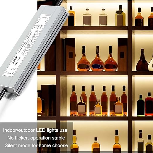 LLTOP LED Driver 100 Watts 100-264V AC to 24V DC 4.16A Power Supply Waterproof Low Voltage Transformer Ultra Thin Converter for Indoor Outdoor LED Lights