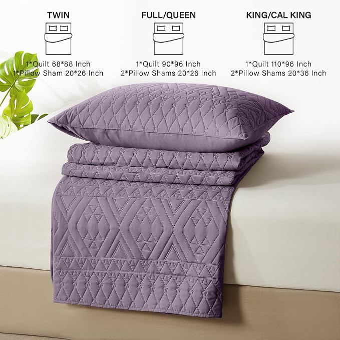 akkialla King/Cal King Quilt Set, Boho Geometric Pattern, Soft All-Season - Image 7