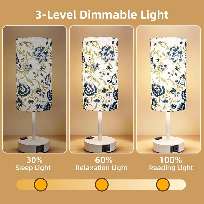 Table Lamp for Nightstand, High-Sensitivity Touch, 3-Level Dimmable Bedside Lamp - Image 3