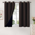YoungsTex Dark Brown 100% Blackout Curtains 45 Inch Length, Room Darkening by YoungsTex