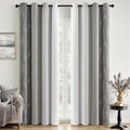 MIULEE Grey and Greyish White Ombre Blackout Curtains 52Wx90L Set of 2 | Full by MIULEE