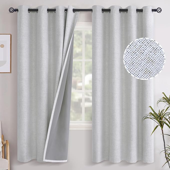 YoungsTex Linen Blackout Curtains 72 Inches Length 2 Panels, Grommet Full Room by YoungsTex