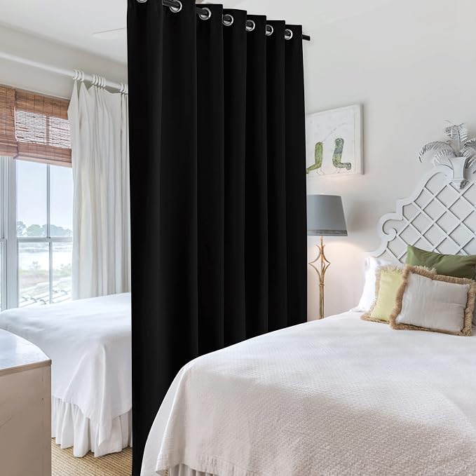 RYB HOME Extra Wide Curtains for Bedroom Closet Office Living Room Divider | - Image 4
