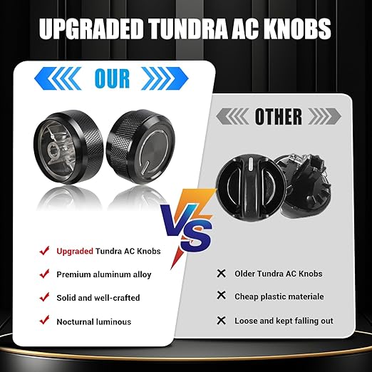 Xomzema 3Pcs Upgraded Control Switch Knob for Toyota Tacoma 2005-2015,Air Conditioning AC Heater Blower Fan Climate Control Knobs Switch Button,Replace 55900-04020 65551820A
