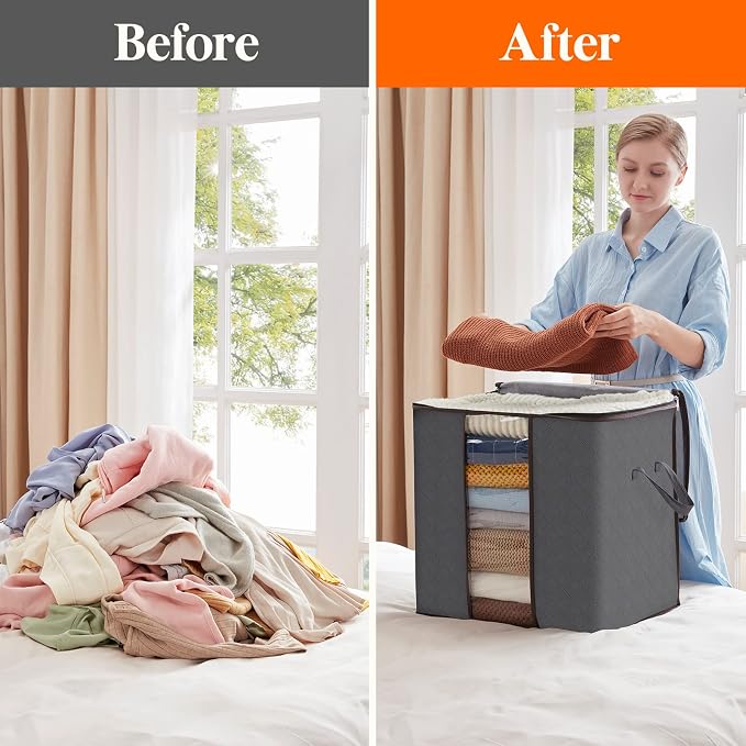 Lifewit 90L Extra Large Blanket Storage Bags, Foldable Comforter Storage - Image 5