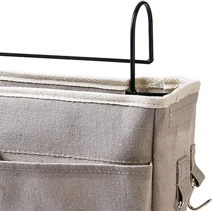 F&Y Cotton Linen Bedside Hanging Organizers, Storage Pocket Basket - Image 4