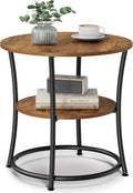 VASAGLE 21.7-Inch Round Side Table, 2-Tier End Table | Nightstand by Unknown