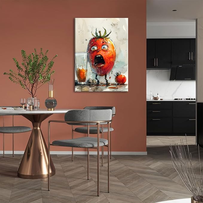 OIQArtOIQ Funny Kitchen Wall Art, Weird Kitchen Wall Decor, Vegetable Paintings - Image 2