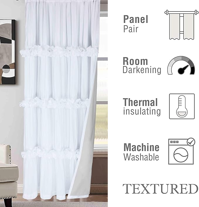 Thermal Insulated Window Curtains, Rustic Rod Pocket Drapes - Image 7