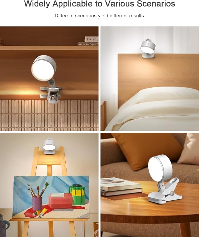 Clip on Light 5000mAh Rechargeable Battery, Clamp Reading Light - Image 9