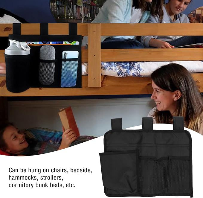 Buachois Hanging Bedside Caddy, Bedside Storage Organizer - Image 2