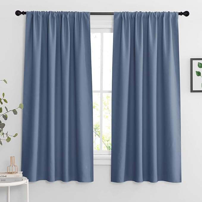 RYB HOME Blackout Curtains for Bedroom Living Room Nursery 63 inches Long | by RYBHOME