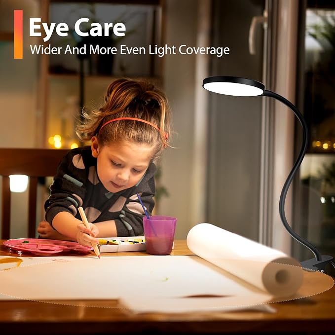 iFalarila Reading Light with Remote, LED Desk Lamp Clip on RA>95 Dimmable - Image 3