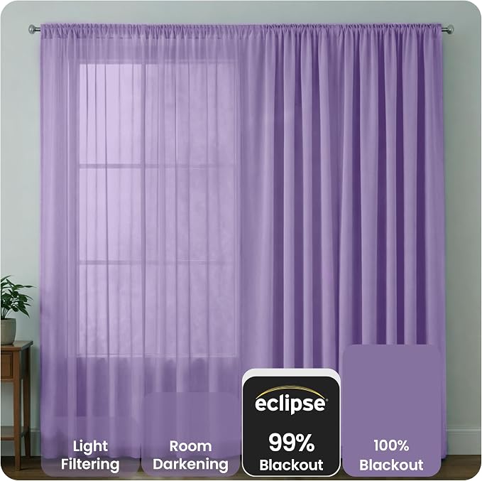 ECLIPSE Kendall Modern Blackout Thermal Rod Pocket Window Curtain - Image 7