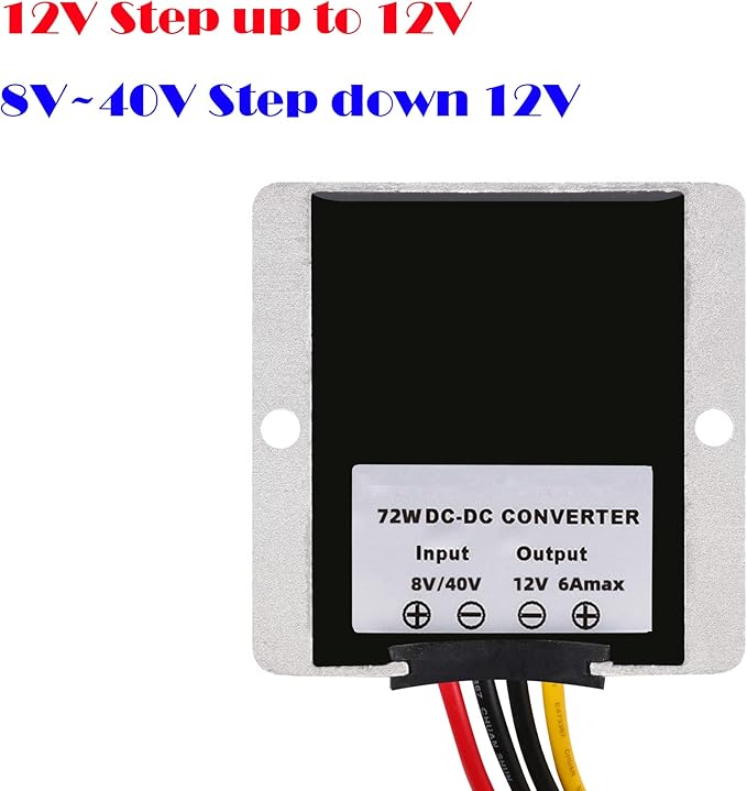 MGGi DC Converter 8V-40V to 12V 6A 72W, Step Down Step Up Converter Voltage Regulator, Power Adapter Voltage Booster, Reducer Waterproof Module Transformer for Golf Cart Club Car Truck Vehicle